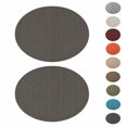 thumbnail image 1 of Unique Bargains 2 Pcs Oval Bamboo-like Texture Placemat Dark Gray, 1 of 5