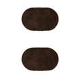 thumbnail image 1 of Unique Bargains 2 Pcs Oval Plush Mat Non Slip Washable Rug Brown 20" x 32", 1 of 7