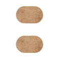 thumbnail image 1 of Unique Bargains 2 Pcs Oval Plush Mat Non Slip Washable Rug Khaki 16" x 24"/20" x 32", 1 of 7