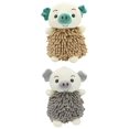 thumbnail image 1 of Unique Bargains 2 Pcs Piggy Chenille Hand Towels 7" x 11" Brown/Grey, 1 of 4