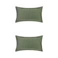 thumbnail image 1 of Unique Bargains 2 Pcs Plaid Pillow Covers Square Cushion Covers Decorative Pillow Cases Green Grid 12" x 20", 1 of 6