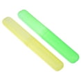 thumbnail image 1 of Unique Bargains 2 Pcs Plastic Lightweight Traveling Toothbrush Holders Case for Travel Business 7.48"x1.06" Yellow Green, 1 of 7