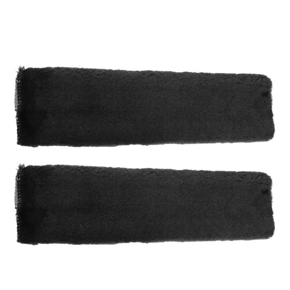 Unique Bargains 2 Pcs Plush Car Seat Belt Protector Pads Shoulder Strap Seatbelt Soft Comfort Covers Universal Black
