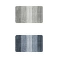 thumbnail image 1 of Unique Bargains 2 Pcs Plush Gradient Striped Bath Mats Microfiber Shaggy Rugs Blue/Grey 16" x 24", 1 of 6