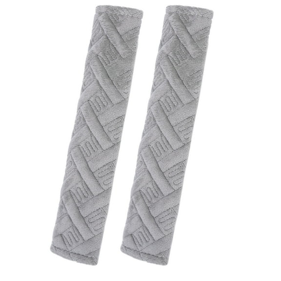 Unique Bargains 2 Pcs Plush Gray Car Shoulder Seatbelt Pad Covers