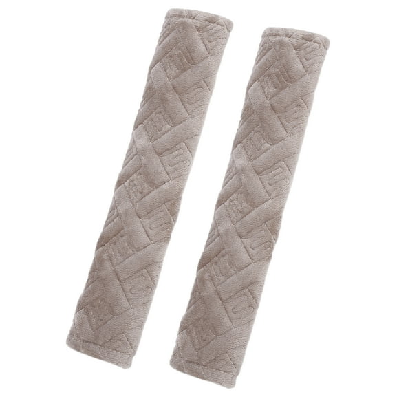 Unique Bargains 2 Pcs Plush Car Seat Belt Shoulder Seatbelt Pad Covers,Khaki
