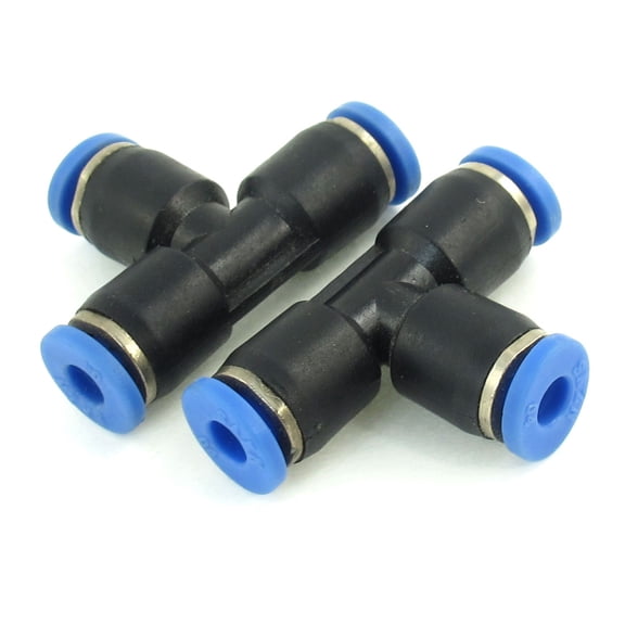 Unique Bargains 2 Pcs Pneumatic 4mm to 4mm Quick Connectors Push In Fittings T Joints