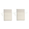 thumbnail image 1 of Unique Bargains 2 Pcs Portable Drawstring Bag White Cotton Cloth, 1 of 5