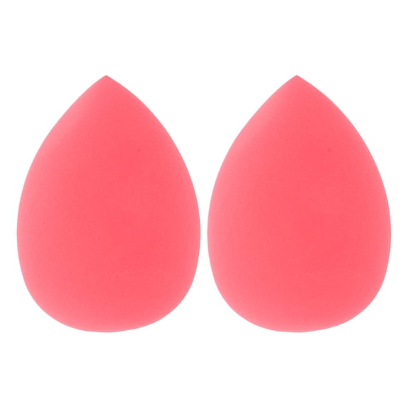 Unique Bargains 2 Pcs Portable Teardrop Face Makeup Sponge Red