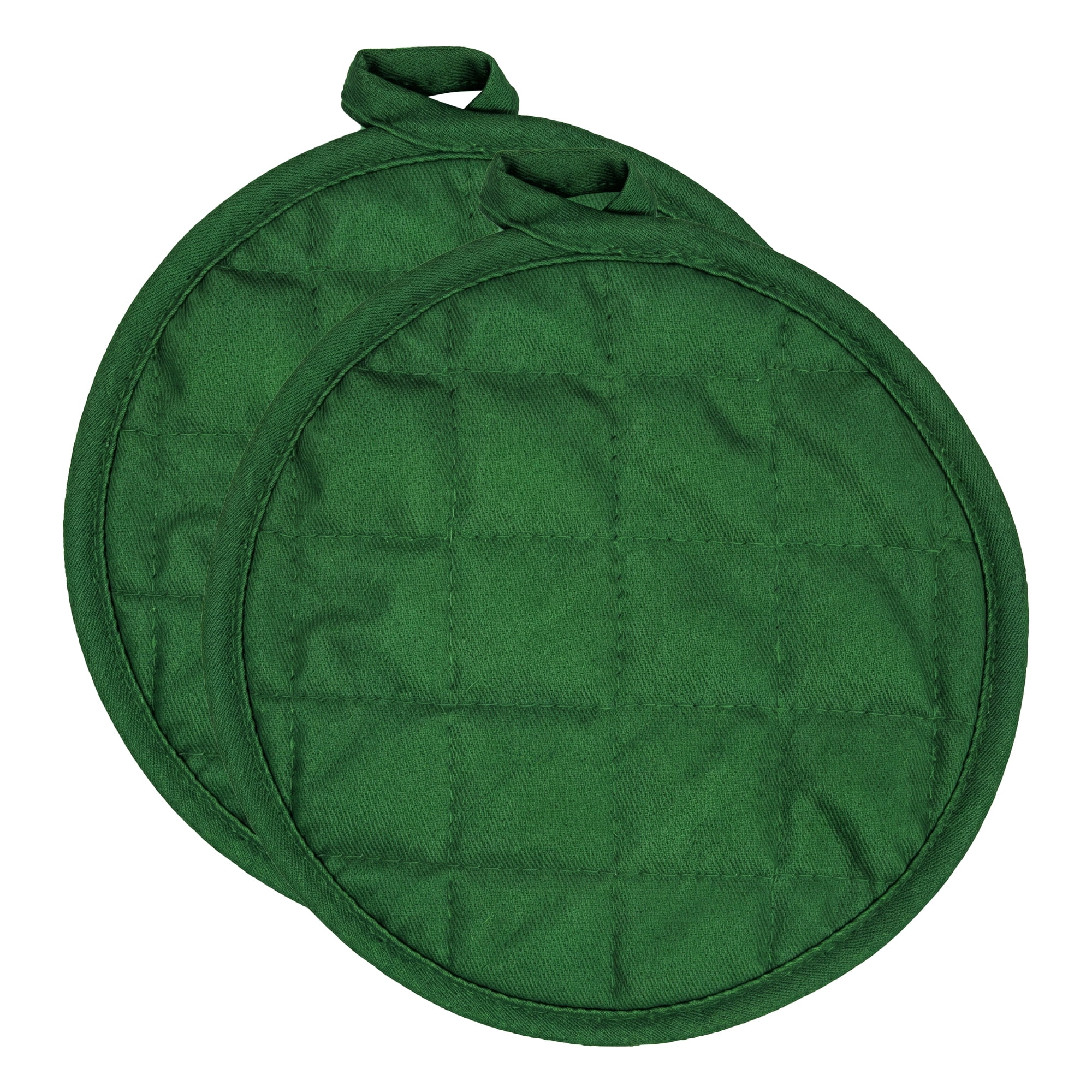 Unique Bargains 2 Pcs Pot Holders Heat Resistant Trivets Non Slip Hot Pads for Kitchen Dark green 7.1"x7.1"