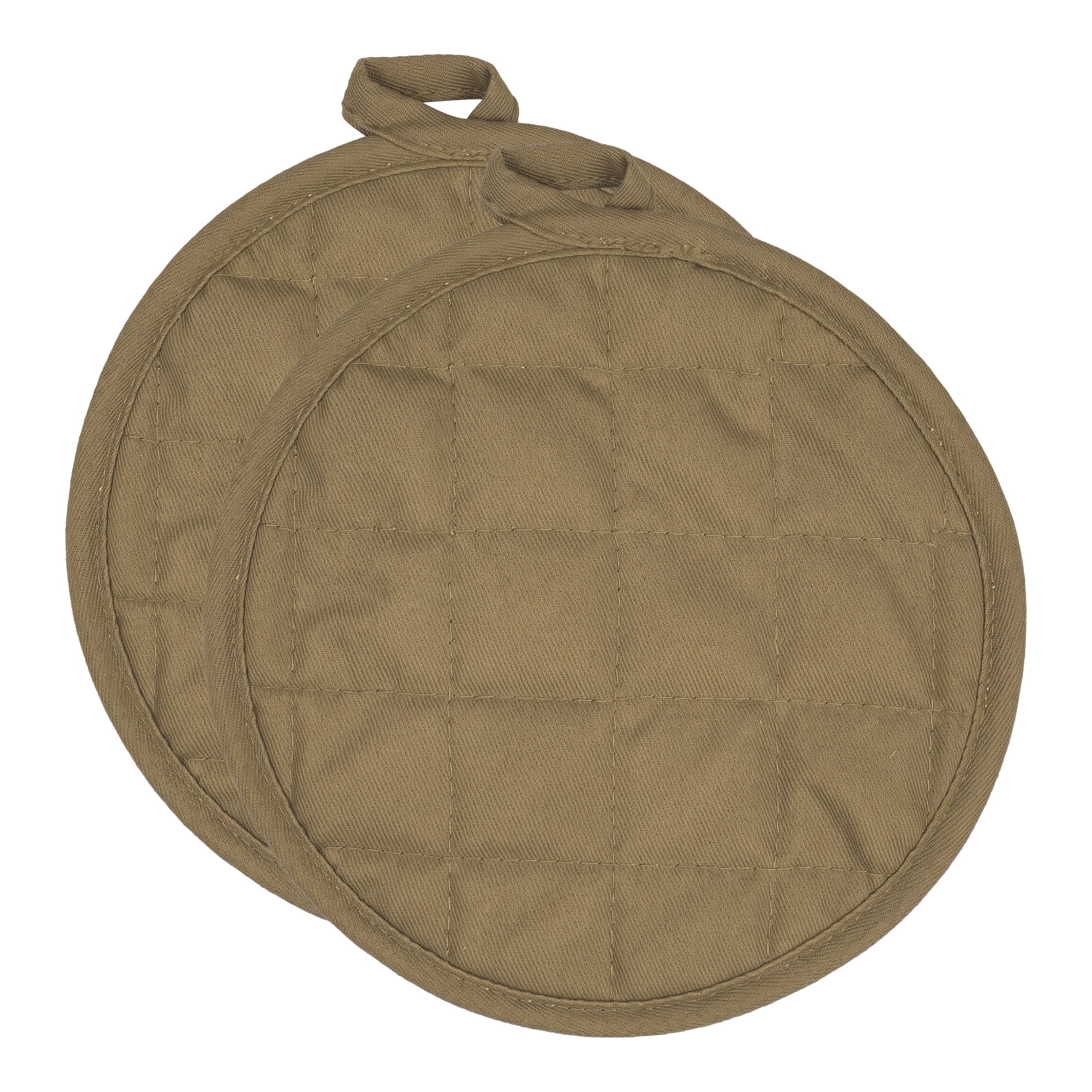 Unique Bargains 2 Pcs Pot Holders Heat Resistant Trivets Non Slip Hot Pads for Kitchen Khaki 7.1"x7.1"