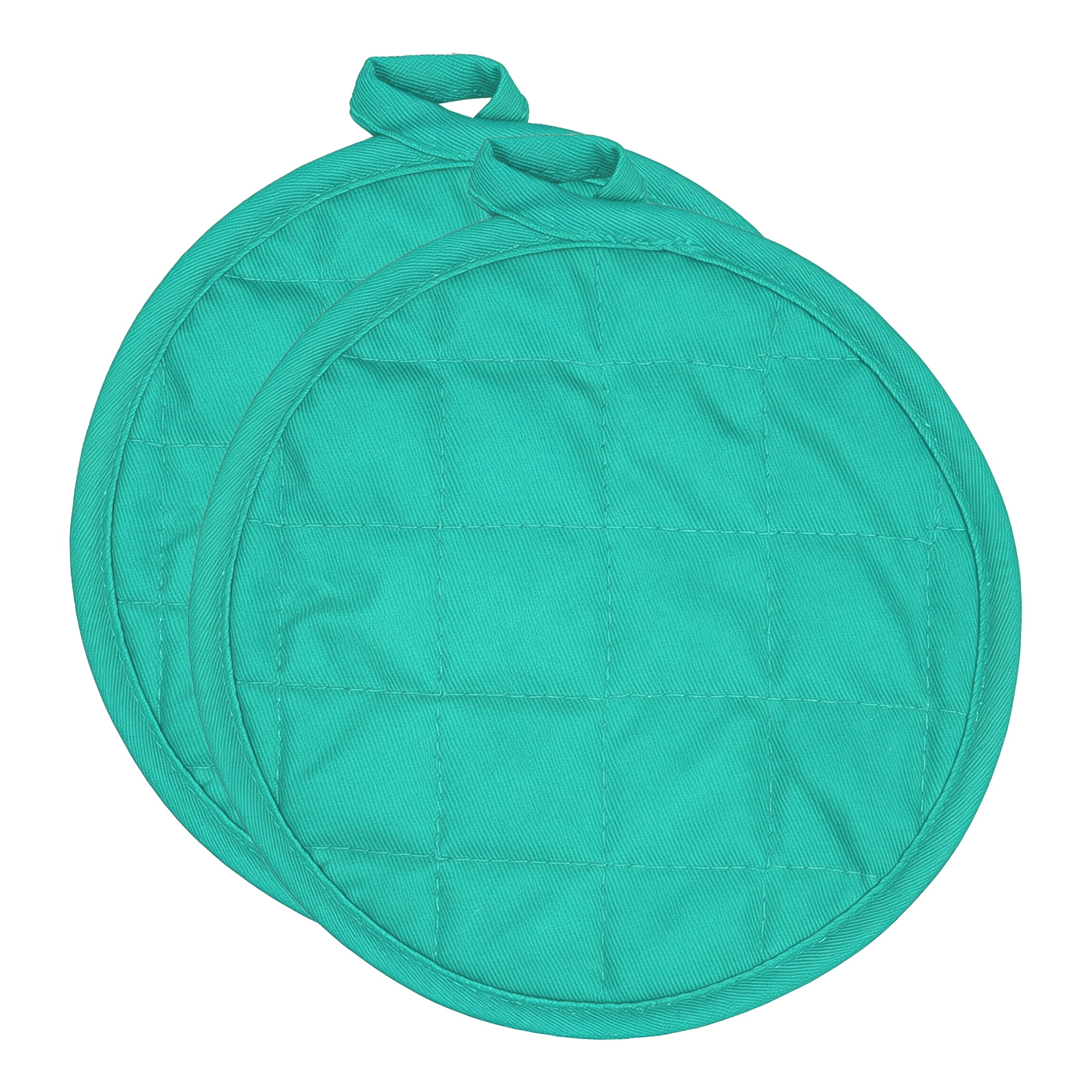 Unique Bargains 2 Pcs Pot Holders Heat Resistant Trivets Non Slip Hot Pads for Kitchen Lake blue 7.1"x7.1"