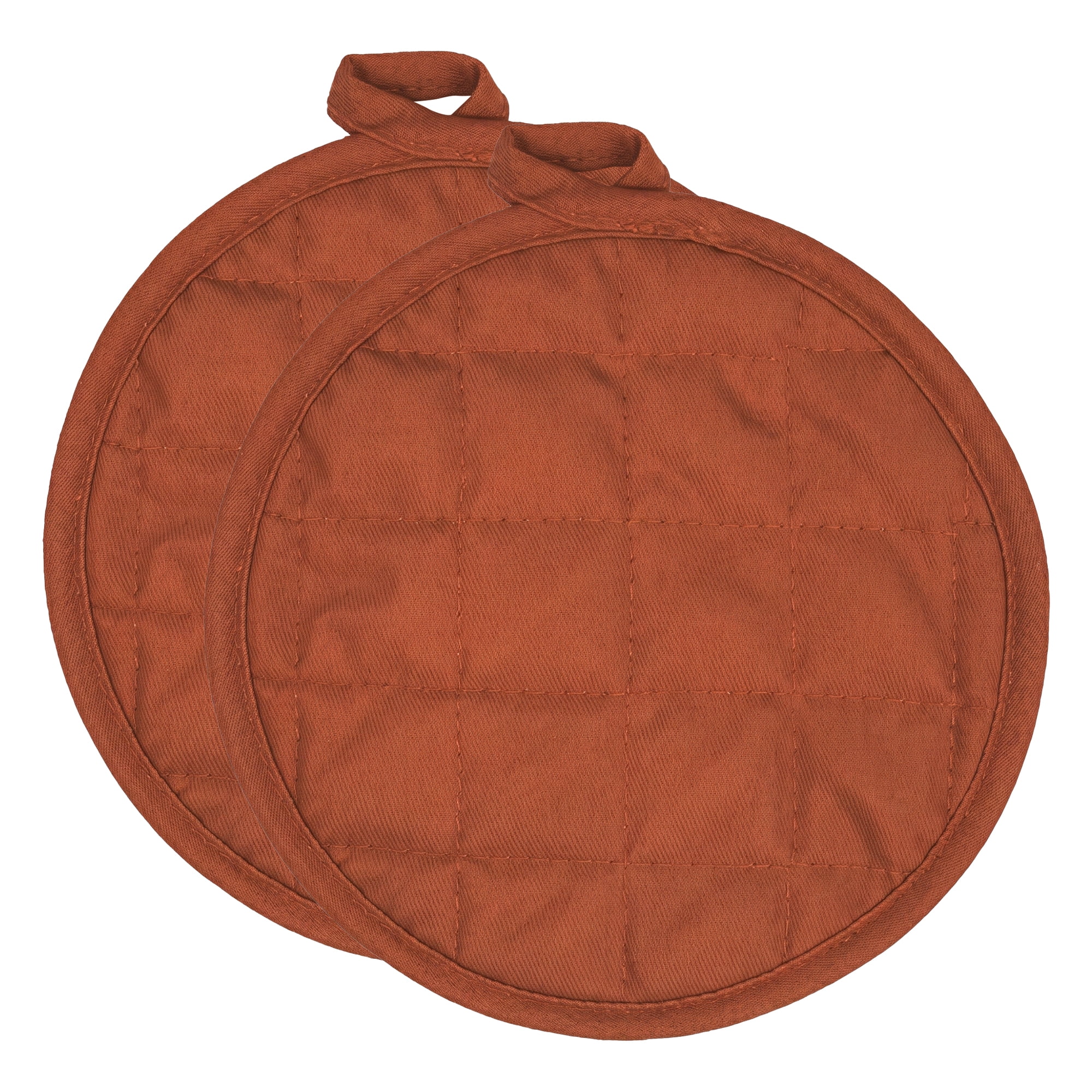 Unique Bargains 2 Pcs Pot Holders Heat Resistant Trivets Non Slip Hot Pads for Kitchen Orange red 7.1"x7.1"