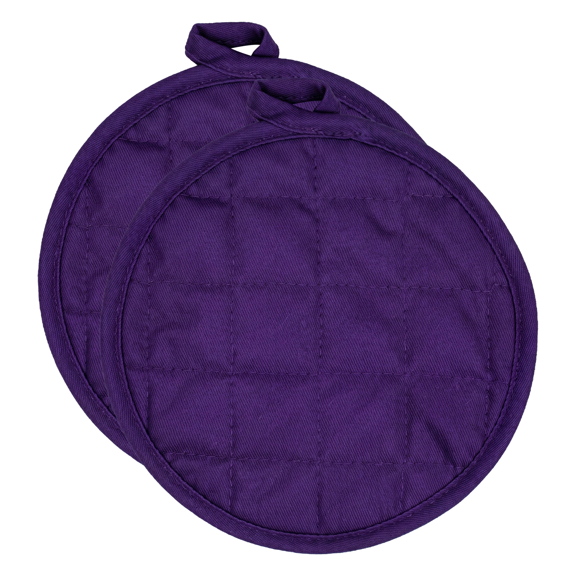 Unique Bargains 2 Pcs Pot Holders Heat Resistant Trivets Non Slip Hot Pads for Kitchen Purple blue 7.1"x7.1"