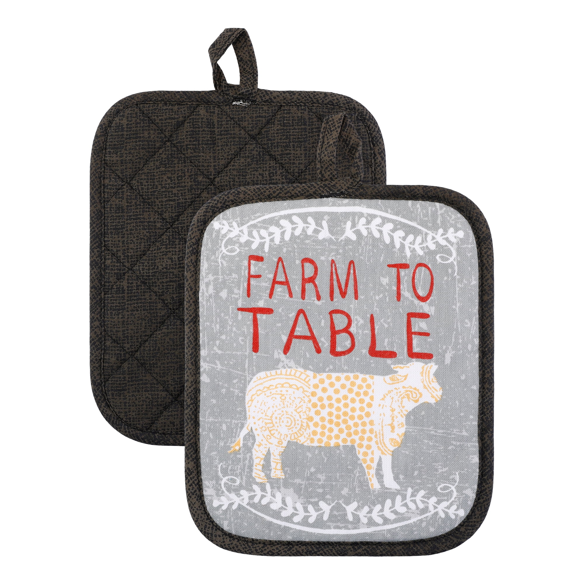 Unique Bargains 2 Pcs Pot Holders, Heat Resistant Trivets for Baking Cow 6.5"x7.9"