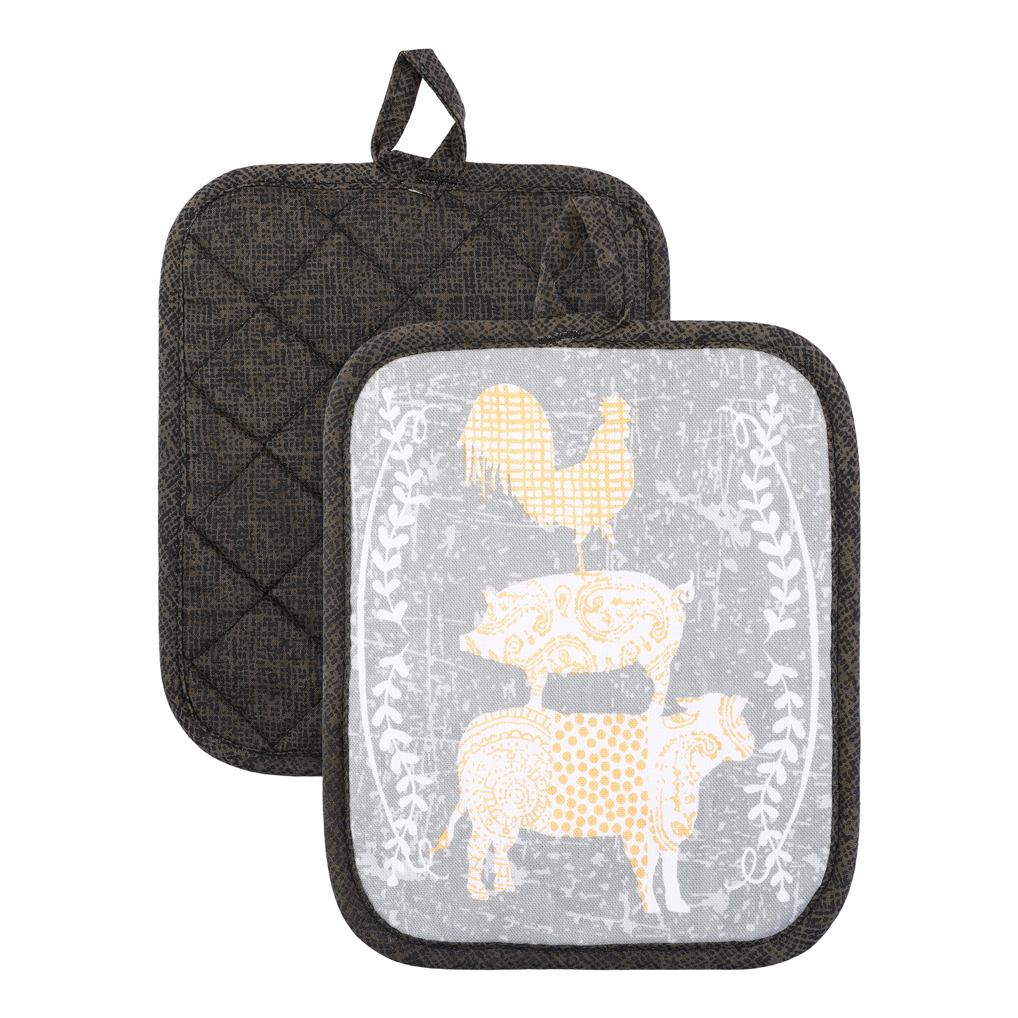 Unique Bargains 2 Pcs Pot Holders, Heat Resistant Trivets for Baking Farm 6.5"x7.9"