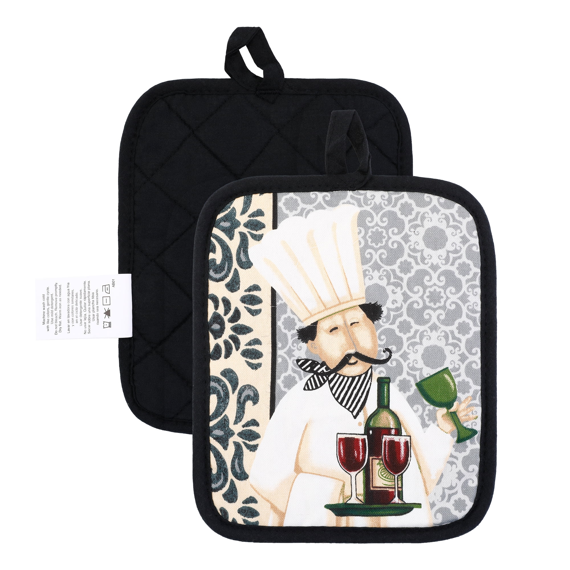 Unique Bargains 2 Pcs Pot Holders, Heat Resistant Trivets for Baking Winemaker 6.5"x7.9"