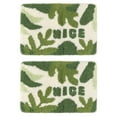 thumbnail image 1 of Unique Bargains 2 Pcs Printing Bath Mats Non-Slip Quick Dry Rugs for Bathroom Leaf 20" x 32", 1 of 6
