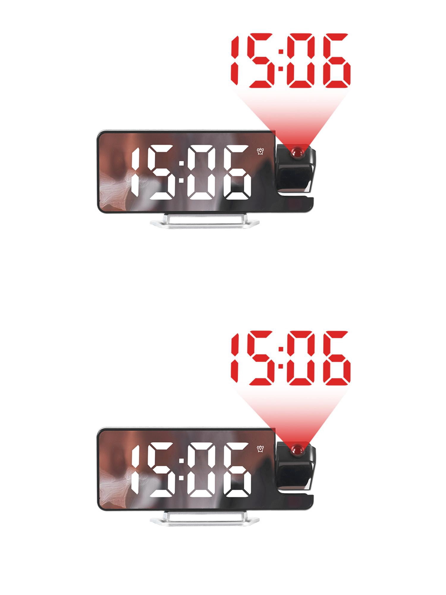 Unique Bargains 2 Pcs Projection Alarm Clocks for Deep Sleepers White