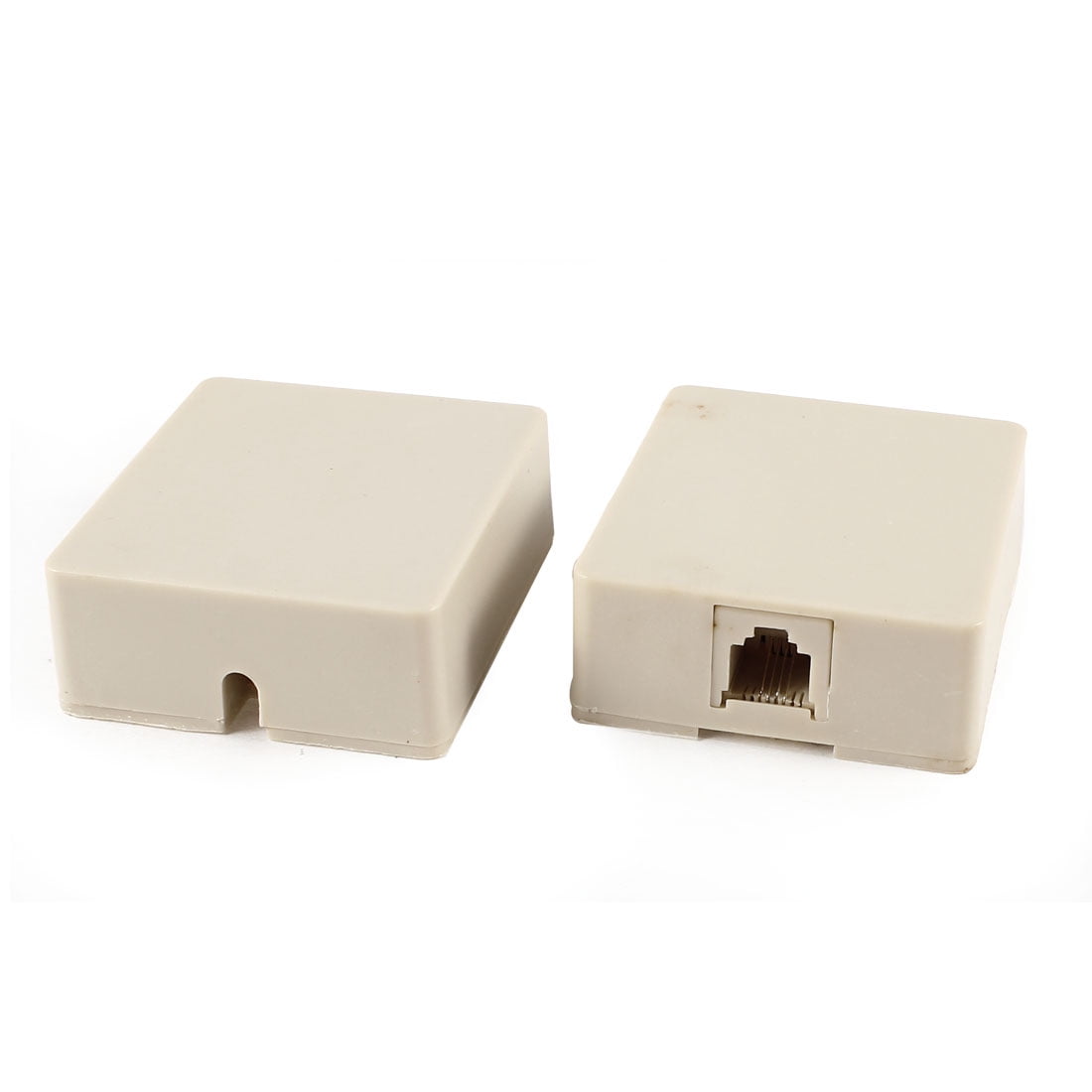 Unique Bargains 2 Pcs RJ11 6P4C Female Socket US Telephone Cable Inline