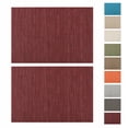 thumbnail image 1 of Unique Bargains 2 Pcs Rectangular Bamboo-like Texture Placemat Wine Red, 1 of 5