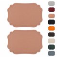thumbnail image 1 of Unique Bargains 2 Pcs Rectangular Faux Leather Placemat Pink, 1 of 5