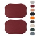 thumbnail image 1 of Unique Bargains 2 Pcs Rectangular Faux Leather Placemat Wine Red, 1 of 5