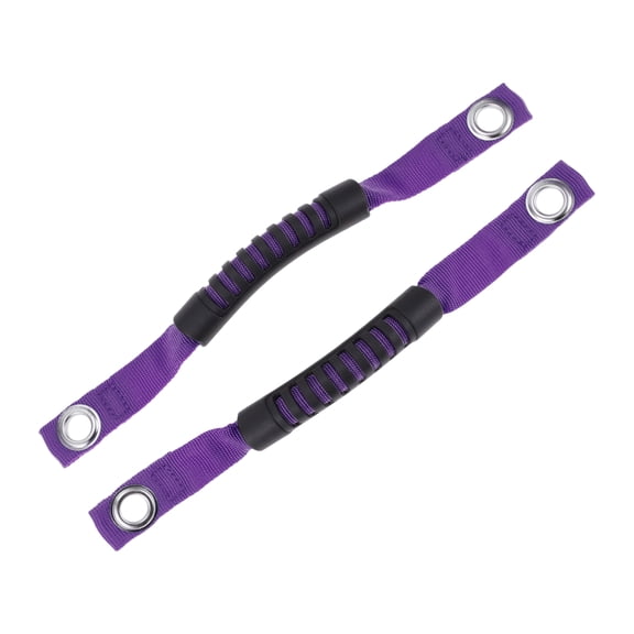 Unique Bargains 2 Pcs Roll Bar Grab Handles for Jeep Wrangler 07-17 for Ford Bronco 21-22 Pickup Grab Handles Grips Roof Rope Handle with Hole Oxford Cloth ABS Purple
