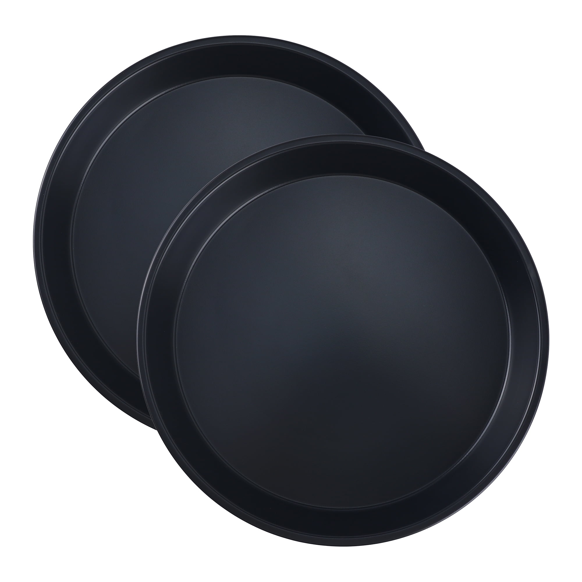 Unique Bargains 2 Pcs Round Cake Pans Baking Sheet Black 11.0*11.0*1.4in