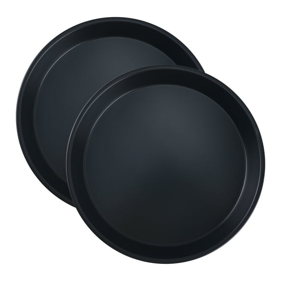 Unique Bargains 2 Pcs Round Cake Pans Baking Sheet Black 11.0*11.0*1.4in