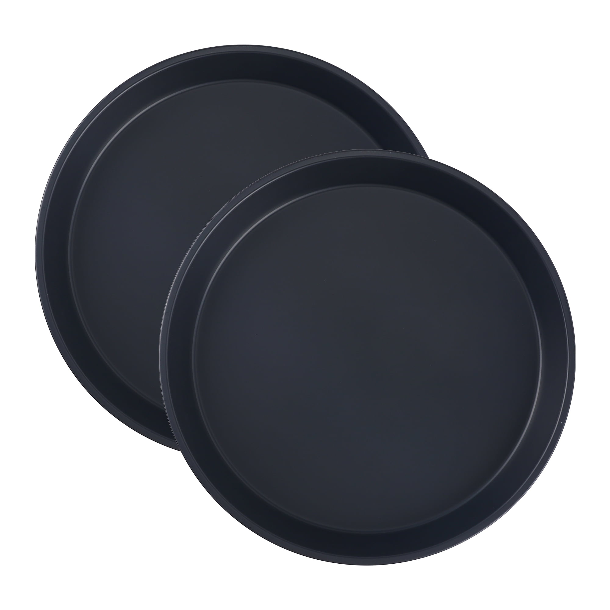 Unique Bargains 2 Pcs Round Cake Pans Baking Sheet Black 11.8*11.8*1.6in