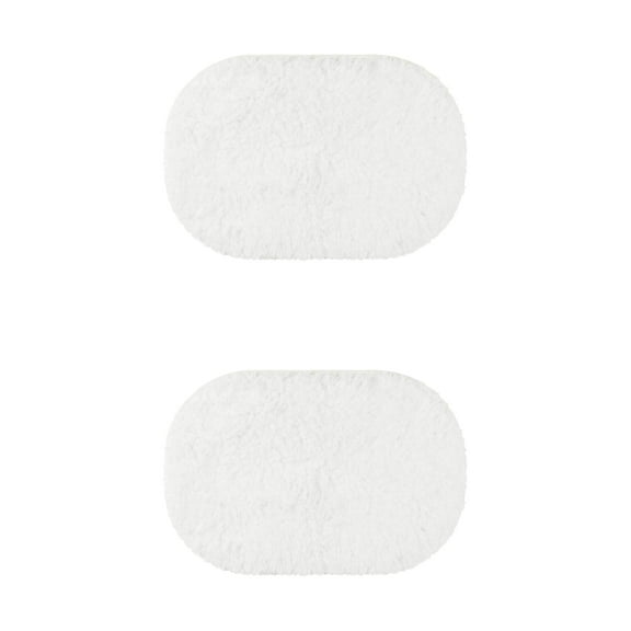 Unique Bargains 2 Pcs Shag Bath Rugs Absorbent Soft Thick Bathroom Mats White 16" x 24"