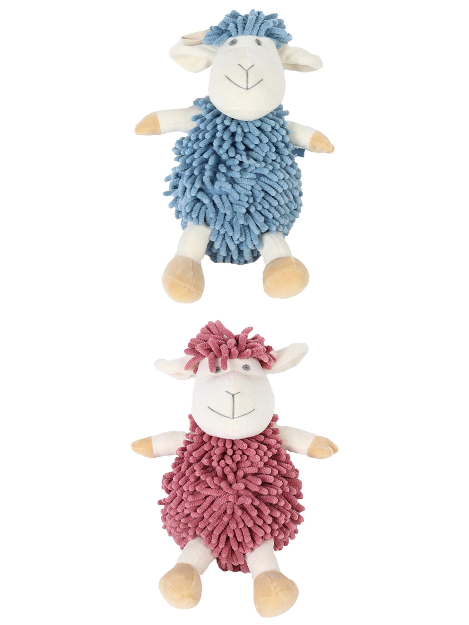 Unique Bargains 2 Pcs Sheep Hand Towels 9" x 13" Blue/Indian Red
