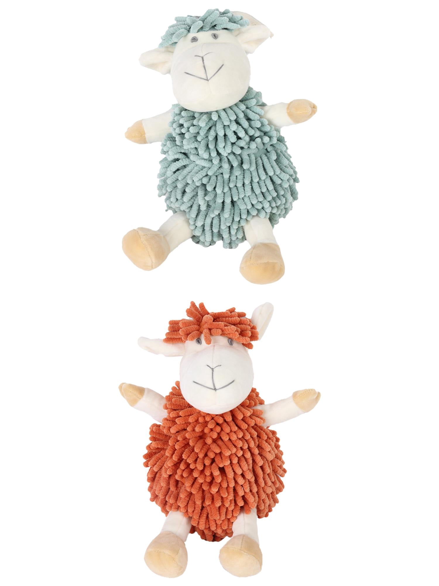 Unique Bargains 2 Pcs Sheep Hand Towels 9" x 13" Green/Orange