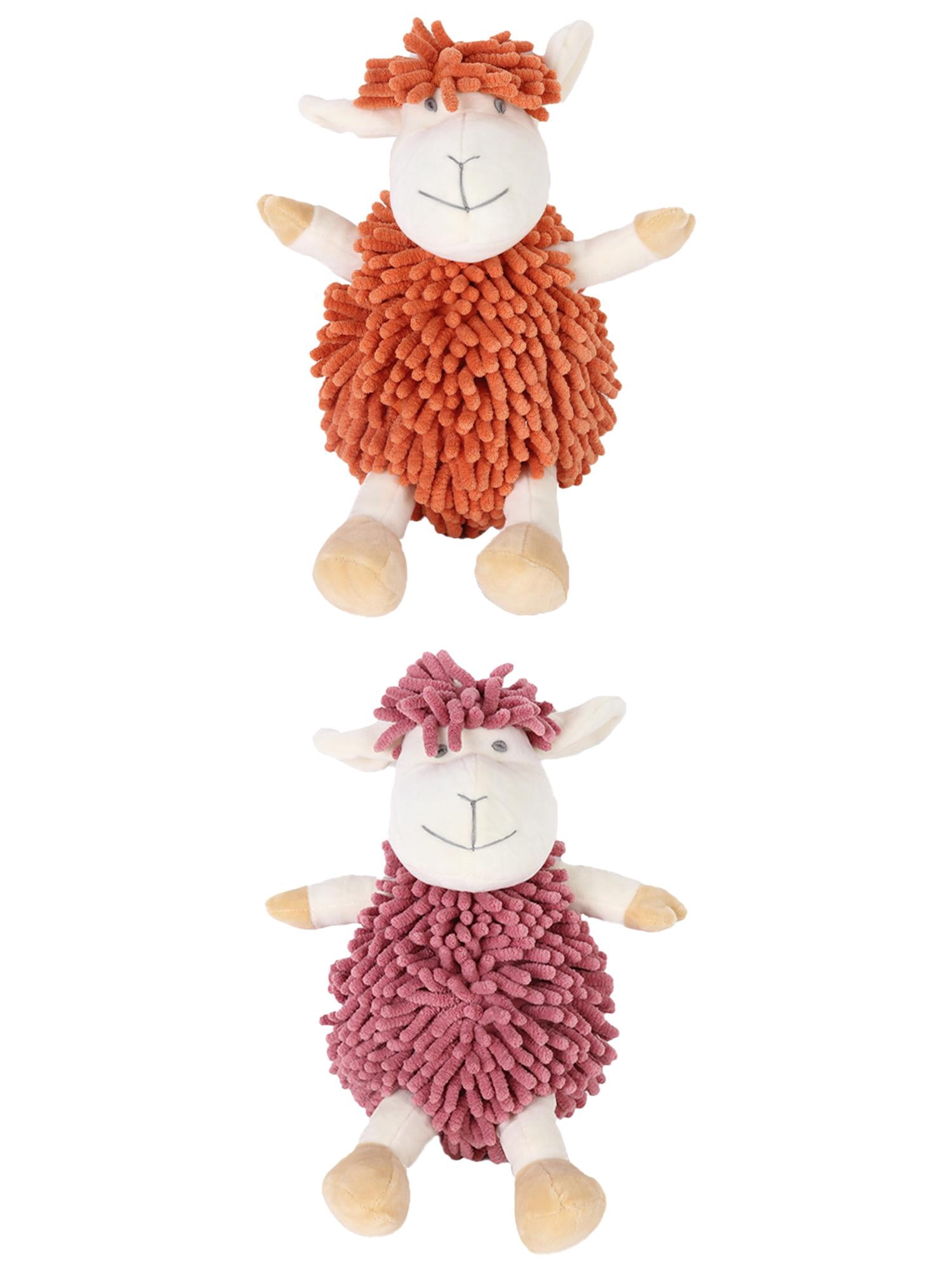 Unique Bargains 2 Pcs Sheep Hand Towels 9" x 13" Orange/Indian Red