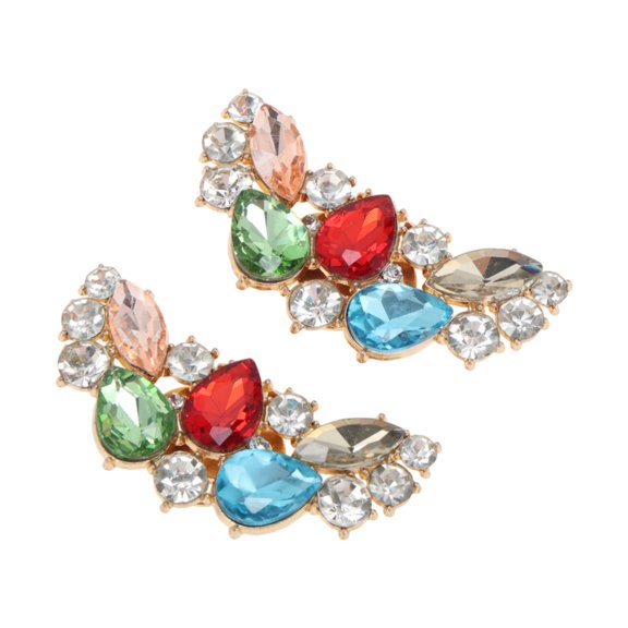 Unique Bargains 2 Pcs Shoe Accessories with Detachable Clip Mixed Color Gold Tone, Multicolor