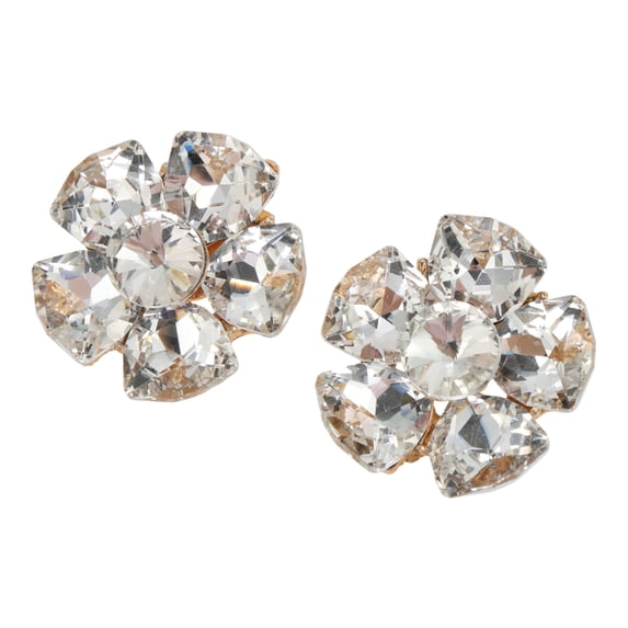 Unique Bargains 2 Pcs Shoe Accessories Fashionable Blossom with Detachable Clip Shoe Decorations Gold Tone