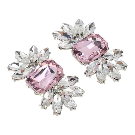 Unique Bargains 2 Pcs Shoe Accessories Fashionable Floral with Detachable Clip Shoe Decorations Pink