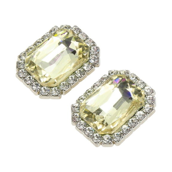 Unique Bargains 2 Pcs Shoe Accessories Fashionable Gemstone Style with Detachable Clip Shoe Decorations Red