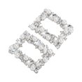 thumbnail image 1 of Unique Bargains 2 Pcs Shoe Accessories Fashionable Pearl Square Clasp Pin Back Style Shoe Decorations Silver Tone, 1 of 6