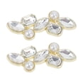 thumbnail image 1 of Unique Bargains 2 Pcs Shoelace Charms Faux Pearl Glass Diamonds Fashion Shoe Accessories Gold Tone White, 1 of 5