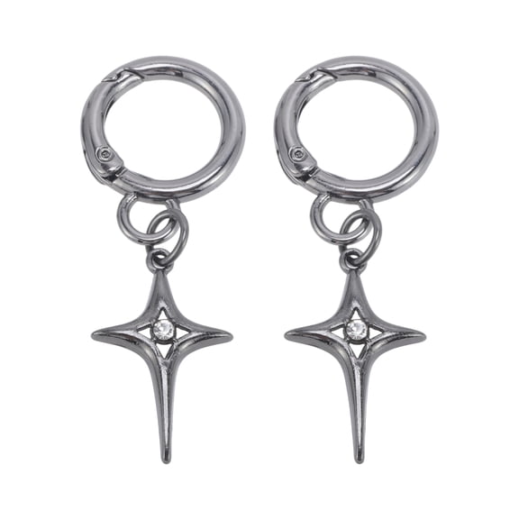 Unique Bargains 2 Pcs Shoelace Charms Star Rhinestone Fashion Shoe Accessories Gray Black