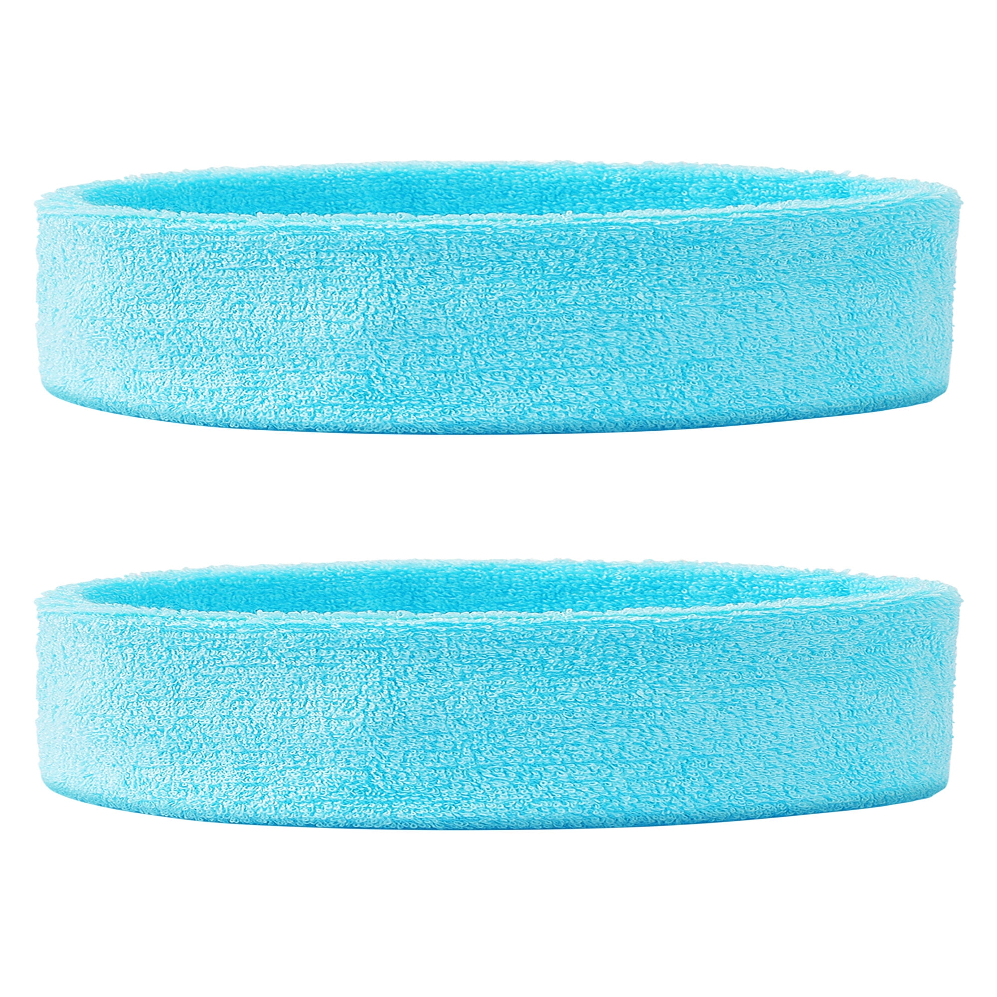 Unique Bargains 2 Pcs Sky Blue Sweatbands Sports Headband Mens Sweatband