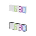 thumbnail image 1 of Unique Bargains 2 Pcs Small Alarm Clock Temperature Mirror Black Mirror/White Mirror, 1 of 6