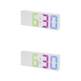 thumbnail image 1 of Unique Bargains 2 Pcs Small Alarm Clock Temperature Mirror White Mirror, 1 of 6