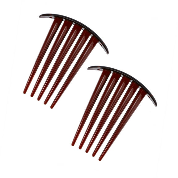 Unique Bargains 2 Pcs Small Side Combs Teeth Hair Combs Hair Clip Comb 3" Brown