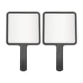 thumbnail image 1 of Unique Bargains 2 Pcs Small Square Handheld Mirror for Vacation Travel Black Plastic Glass, 1 of 5