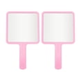 thumbnail image 1 of Unique Bargains 2 Pcs Small Square Handheld Mirror for Vacation Travel Pink Plastic Glass, 1 of 5