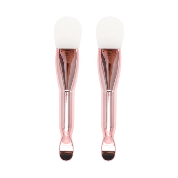Unique Bargains 2 Pcs Smooth Facial Mask Brush Rose Gold Tone