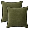 thumbnail image 1 of Unique Bargains 2 Pcs Soft Chenille Pillowcase Dark Green 18" x 18", 1 of 5